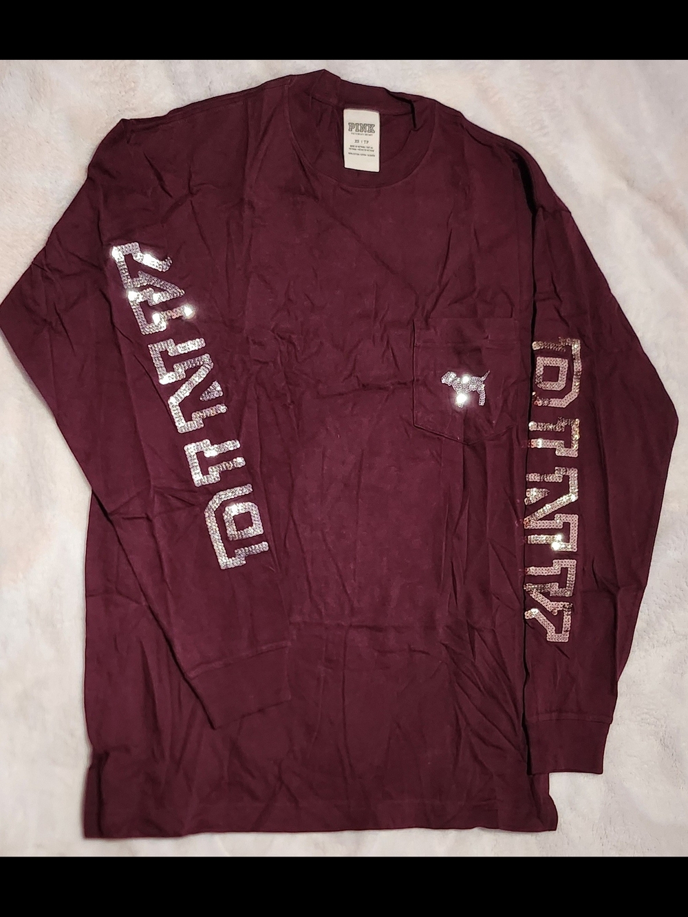 PINK Victoria's Secret Women's Long Sleeve in Plum Red, Size XS